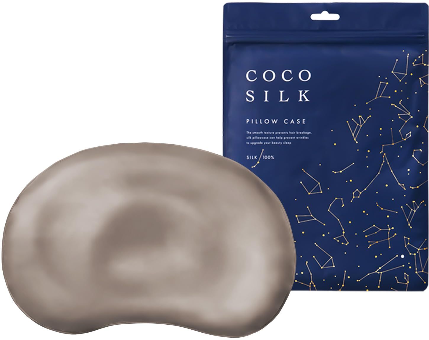  新品 [COCOSILK] シルク 枕カバー エスメラルダ パーソナルムーブベビー枕 対応 シルク100％ 片面 25匁 封筒式 シルク100％ 6Aランク OEKO認証済み (アッシュブラウン) 枕カバー