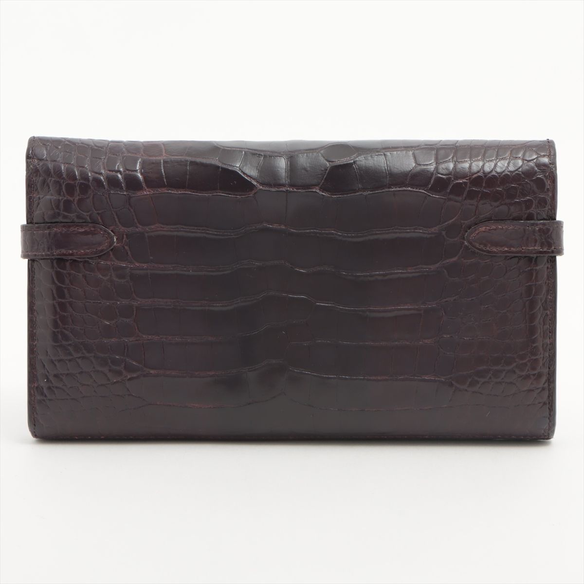 美品 エルメス □M 刻印 ケリー ウォレット 長財布 アリゲーター  