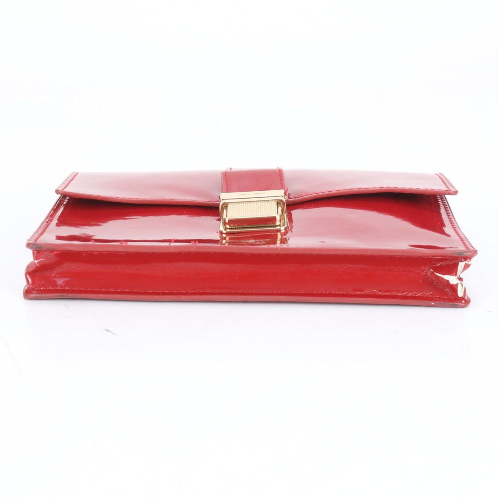 美品 ミュウミュウ パテント レザー クラッチ バッグ ハンド セカンド