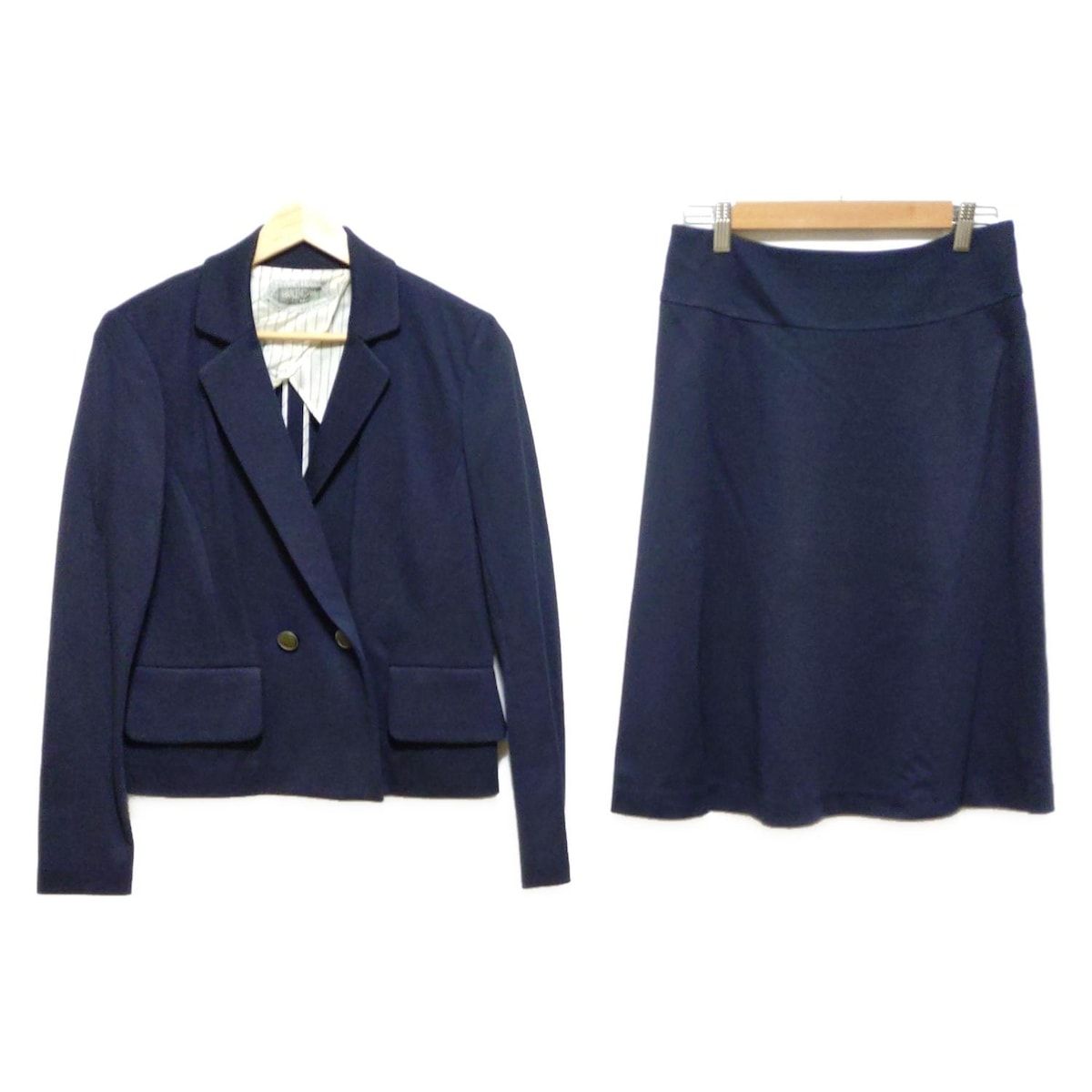 MARLENEDAM マーレンダム スカートスーツ レディース ネイビー ダブル