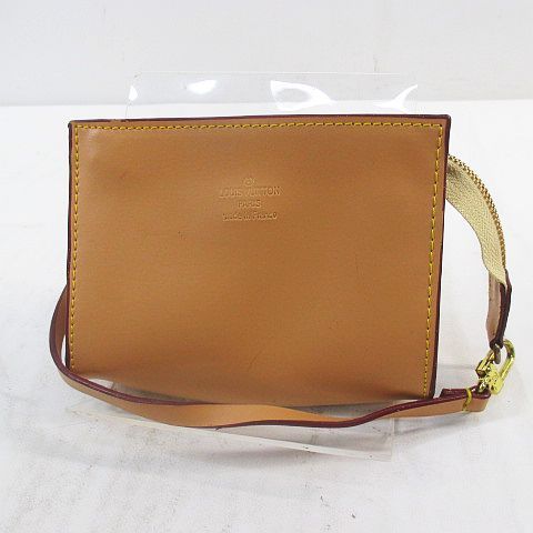 ルイヴィトン LOUIS VUITTON ポーチ ストラップ ベージュ レザー フランス製