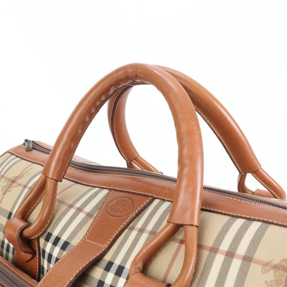 バーバリー ノバ チェック シャドーホース レザー ボストン バッグ 出張 旅行 トラベル 紳士 A4 メンズ ECE CX22-5