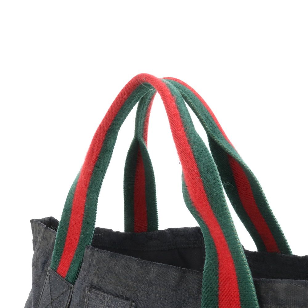 美品 グッチ GG キャンバス シェリーライン 189669 レザー トート