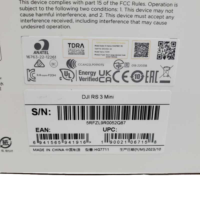 DJI RS 3 mini P20M 軽量ハンドヘルド スタビライザー ジンバル ブラック 動作 済 家電 電化製品 32510K190