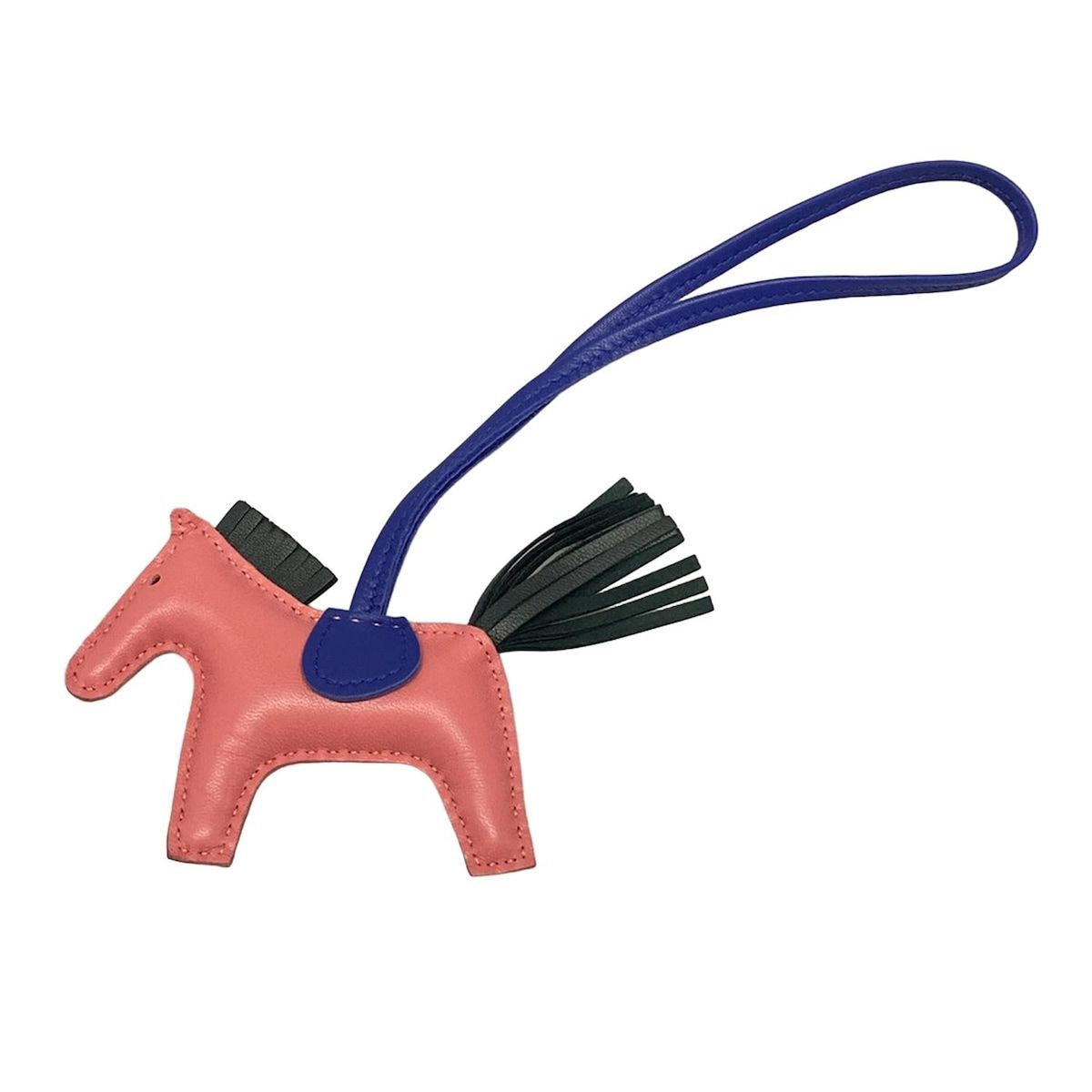 HERMES エルメス キーホルダー チャーム ロデオチャームPM ローズアザレ×ブルーエレクトリック×ヴェールシプレ