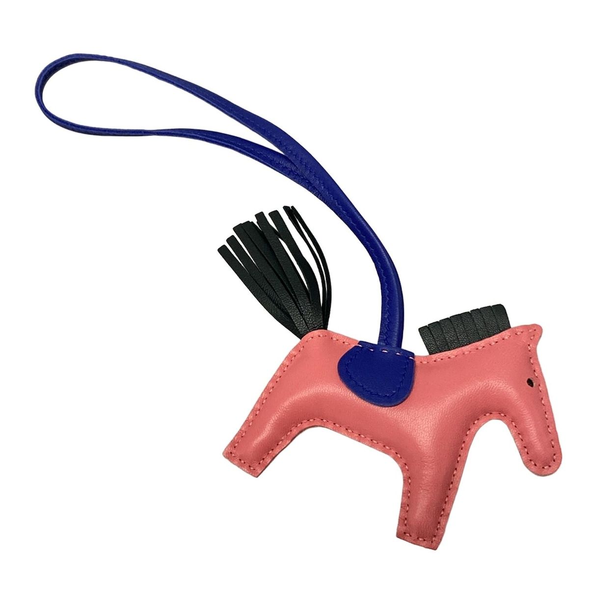 HERMES エルメス キーホルダー チャーム ロデオチャームPM ローズアザレ×ブルーエレクトリック×ヴェールシプレ