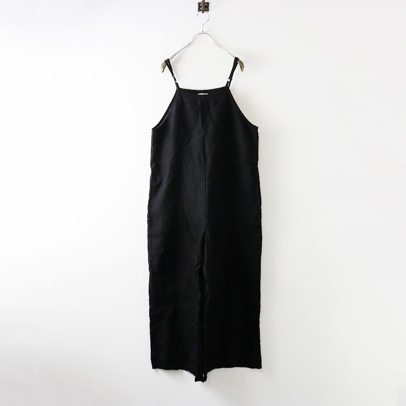 フォグリネンワーク fog linen work リネンキャミサロペット ブラック オールインワン オーバーオール ワイド 2400014664454