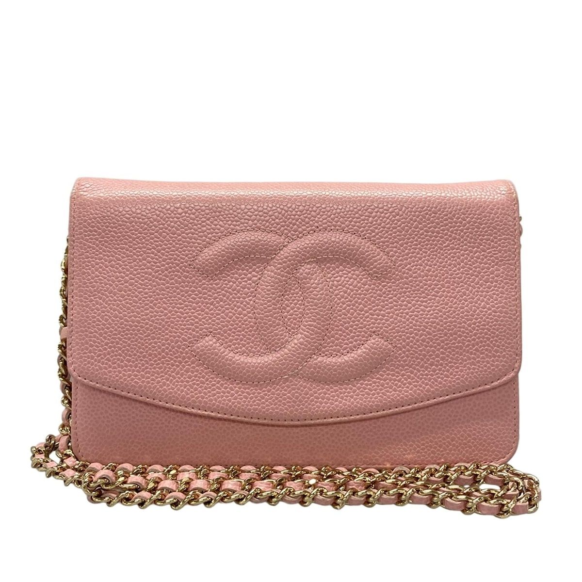 CHANEL シャネル 財布 - A13509 ピンク チェーンウォレット ゴールド金具