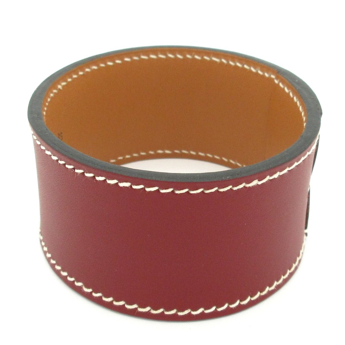 HERMES エルメス バングル プールトゥール レザー ボルドー