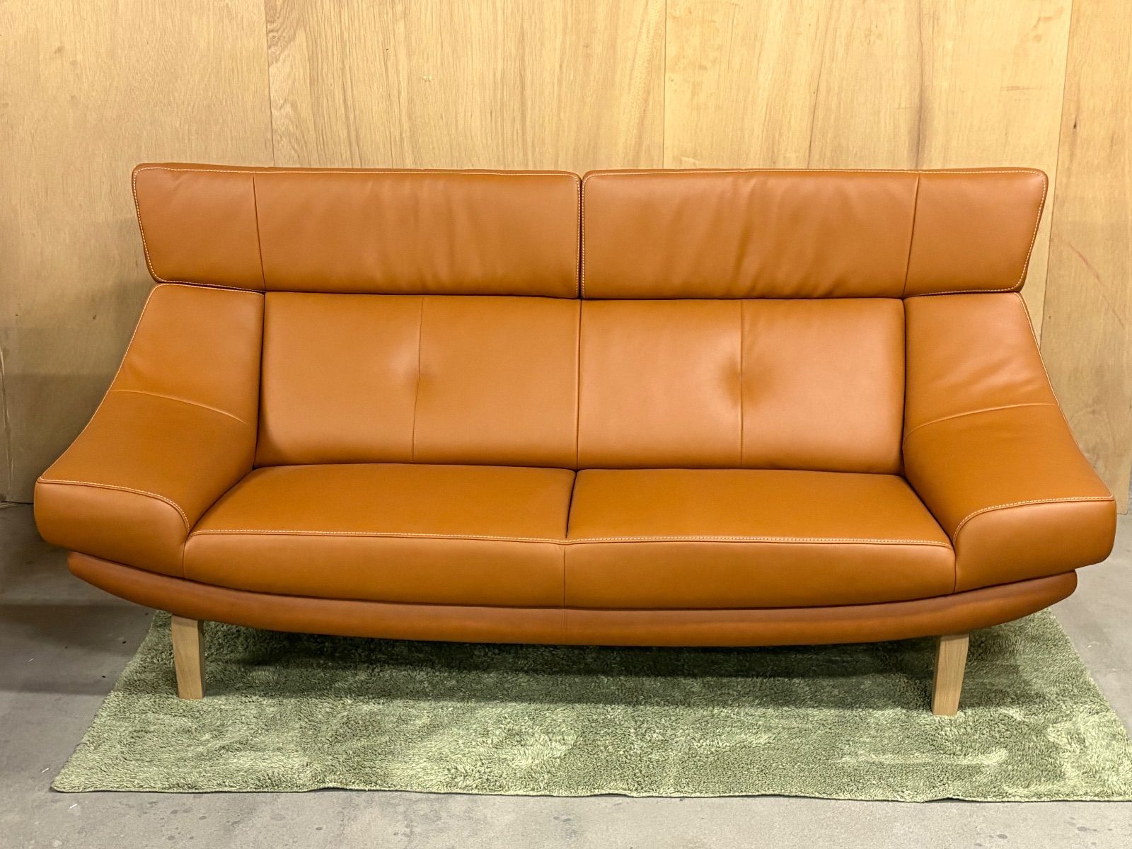 GL106 山口県下松市より 超 2人掛ロング 本革ソファ カリモク karimoku ZU46シリーズ 幅189㎝ ZU4622E328