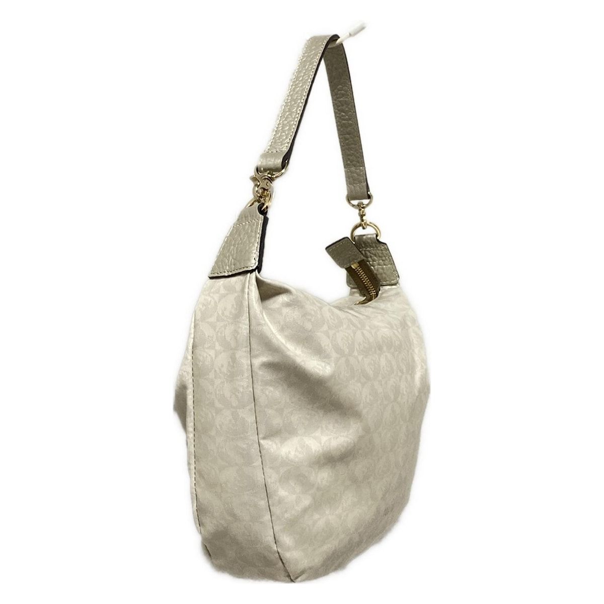 PELLE BORSA ペレボルサ ショルダーバッグ - アイボリー×ライトグレー レザー