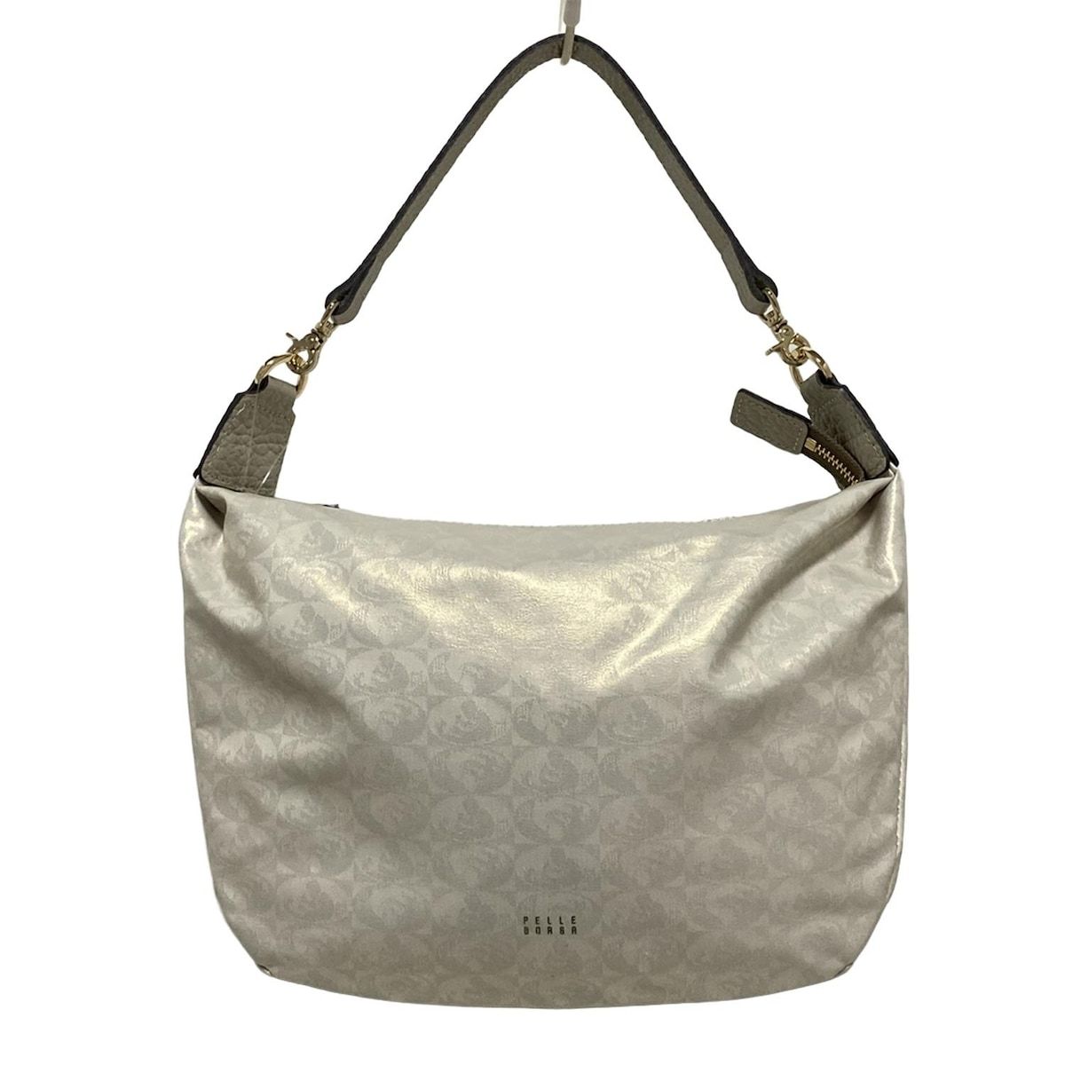 PELLE BORSA ペレボルサ ショルダーバッグ - アイボリー×ライトグレー レザー
