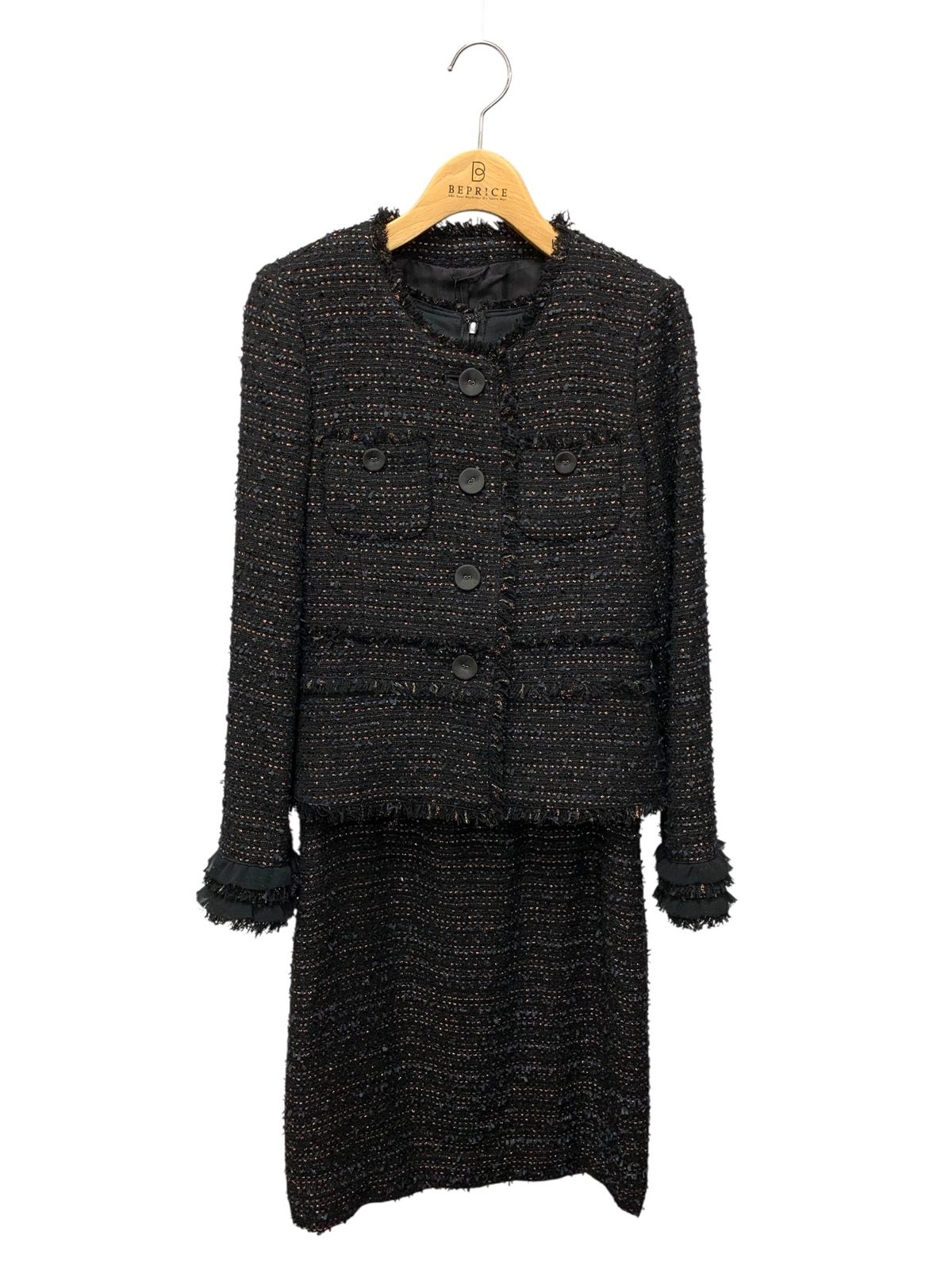 アナイ 10021-24-95-360 14021-24-95-360 ワンピーススーツ 36 ブラック ツイード IT9IZJCTO65R