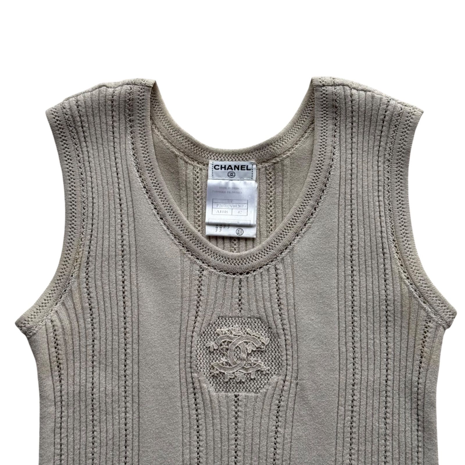 シャネル CHANEL ニット ジップアップ ベスト トップス ロゴ刺繍 34 楽天市場】中古 シャネル（ベスト・ジレ｜トップス