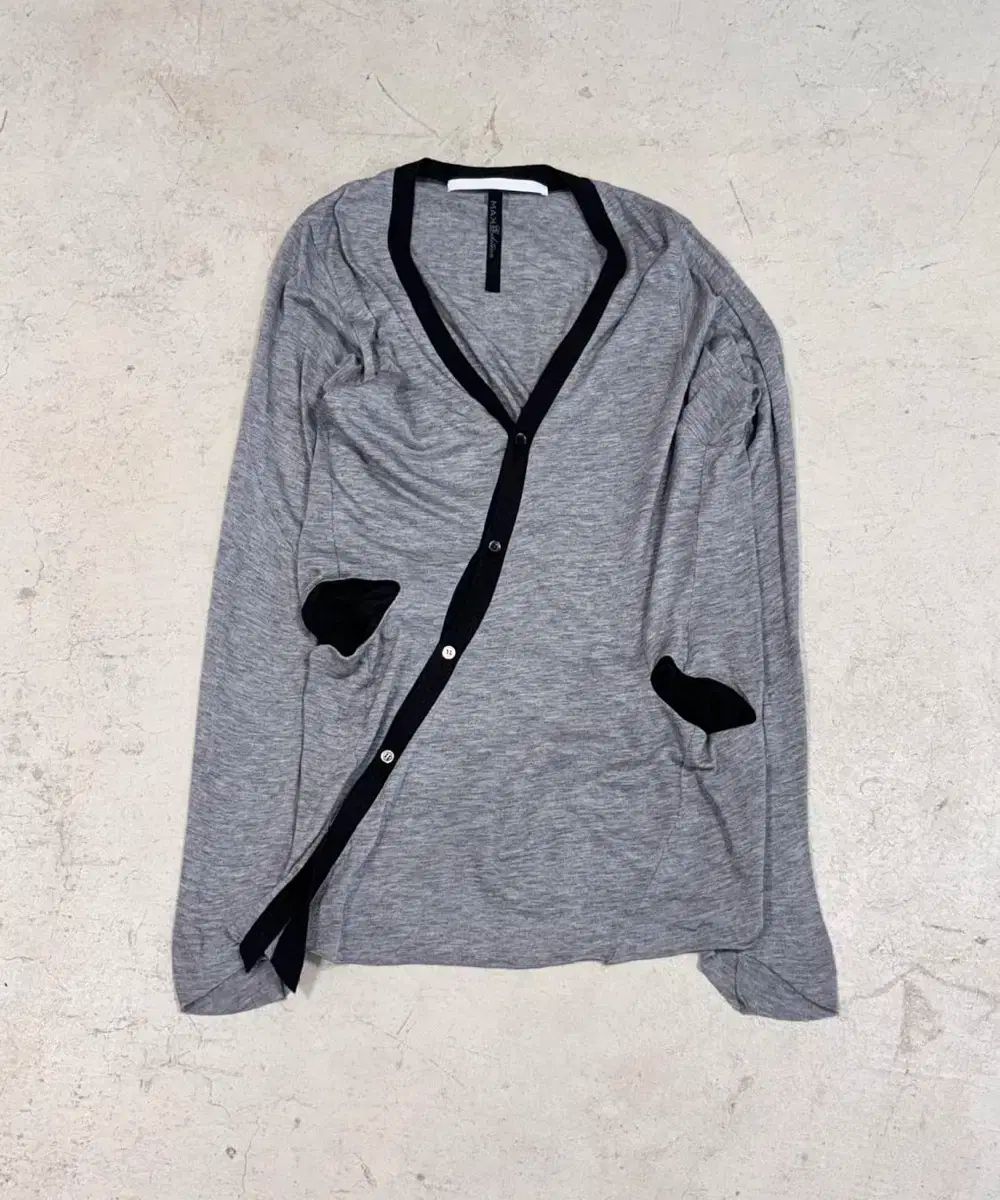 japanese jpn アシメントリー グレー ロング丈カーディガン