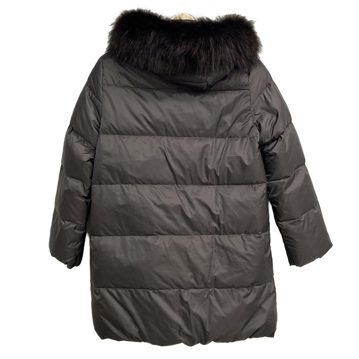 nano universe ナノユニバース ダウンコート サイズ40 M レディース ダークグレー ジップアップ Nishikawa Down