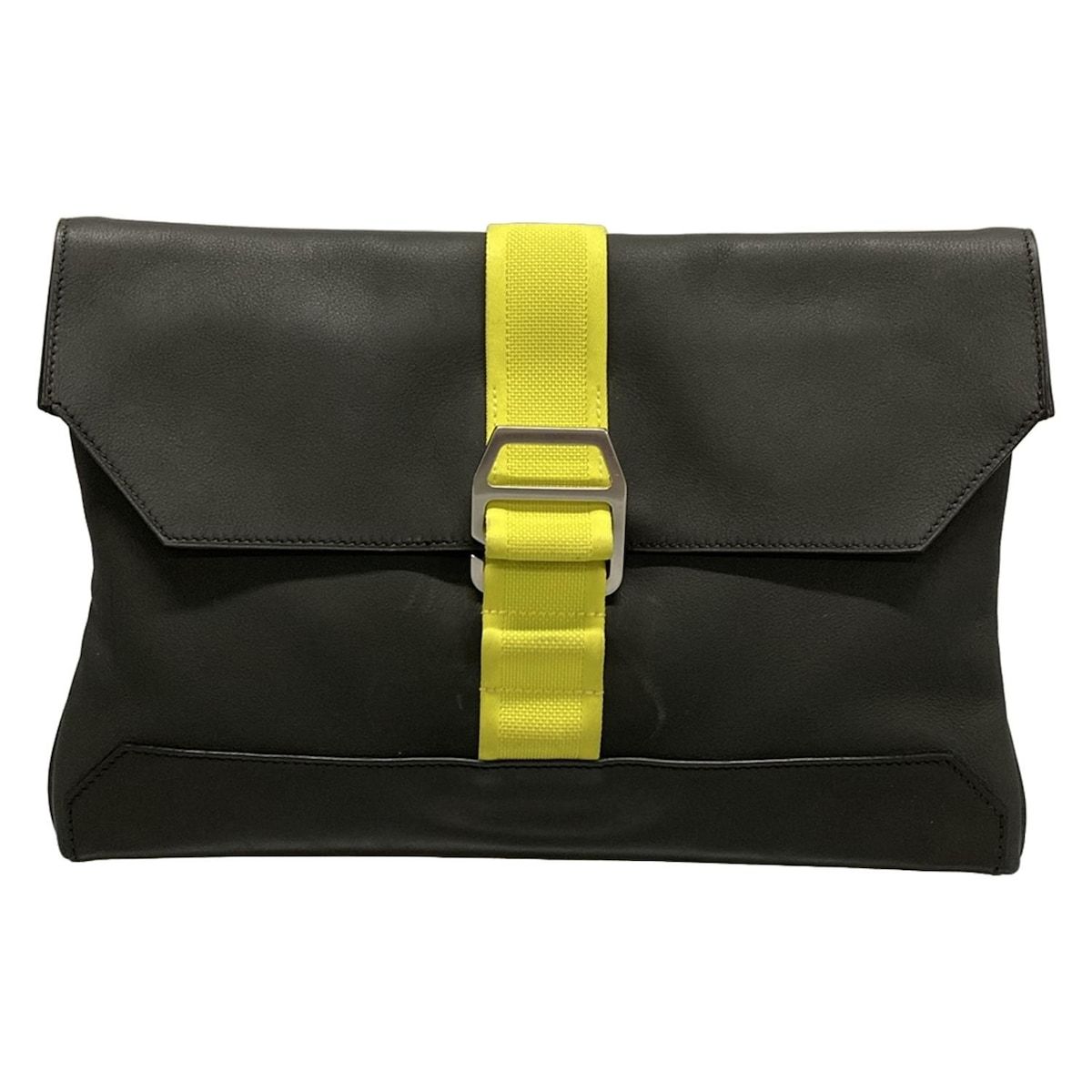 HERMES エルメス クラッチバッグ シティスライド 黒 シルバー金具