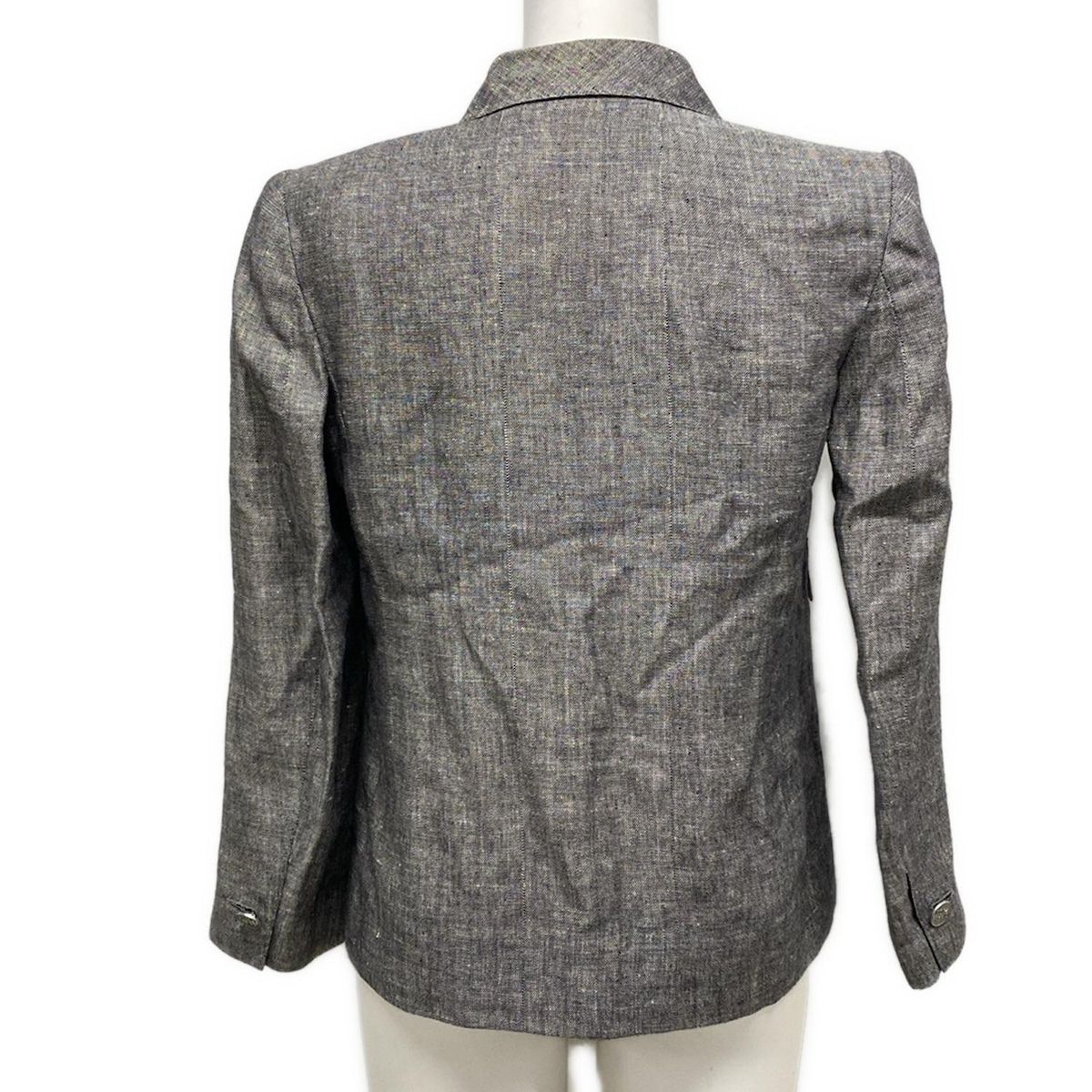 CHANEL シャネル ジャケット サイズ38 M レディース P11161 グレー ダブル リネン