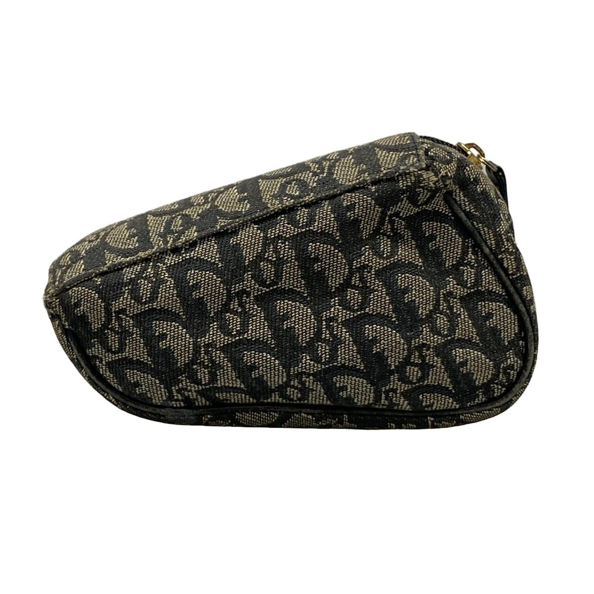 DIOR ChristianDior ディオール クリスチャンディオール ポーチ トロッター サドル アイボリー×ネイビー レザー