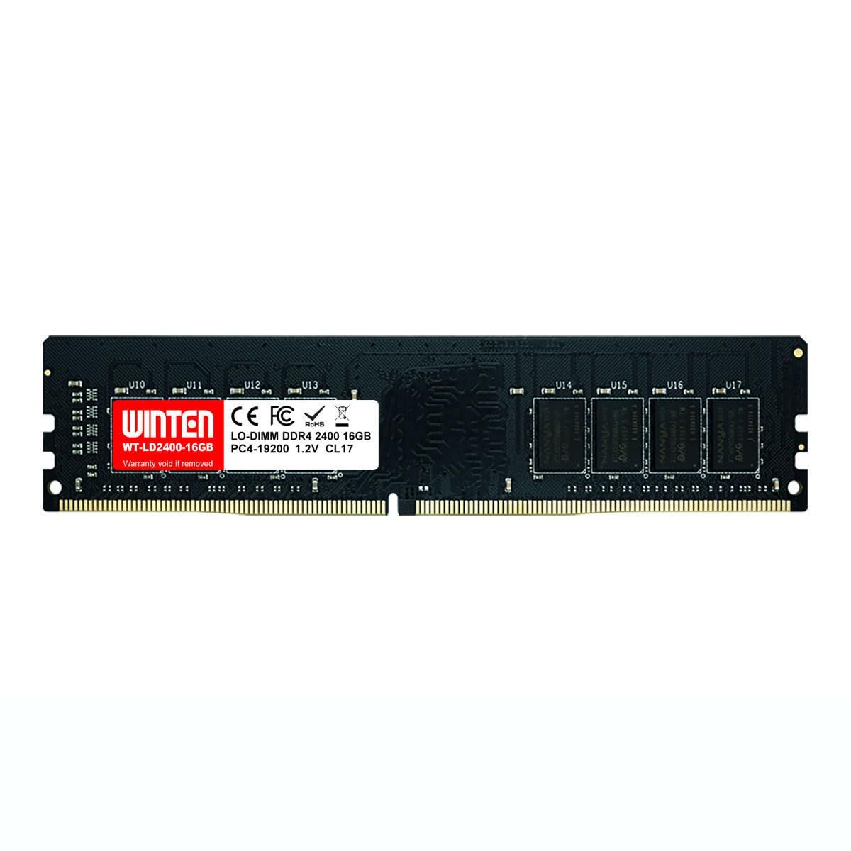 16GB 288Pin DDR4-2400 CL17 1.2V デスクトップPC用メモリ DIMM SDRAM WINTEN 内蔵メモリー 増設メモリー 5年 相性 WT-LD2400-16GB