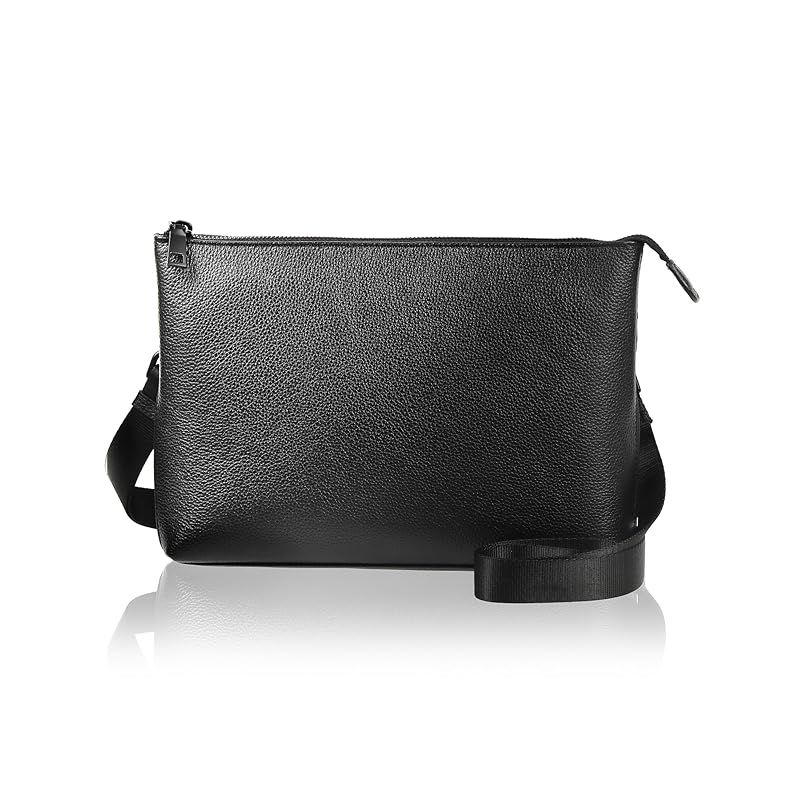 ムラ サコッシュ ショルダーバッグ メンズ 本革 スキミング防止 薄型 ブラック