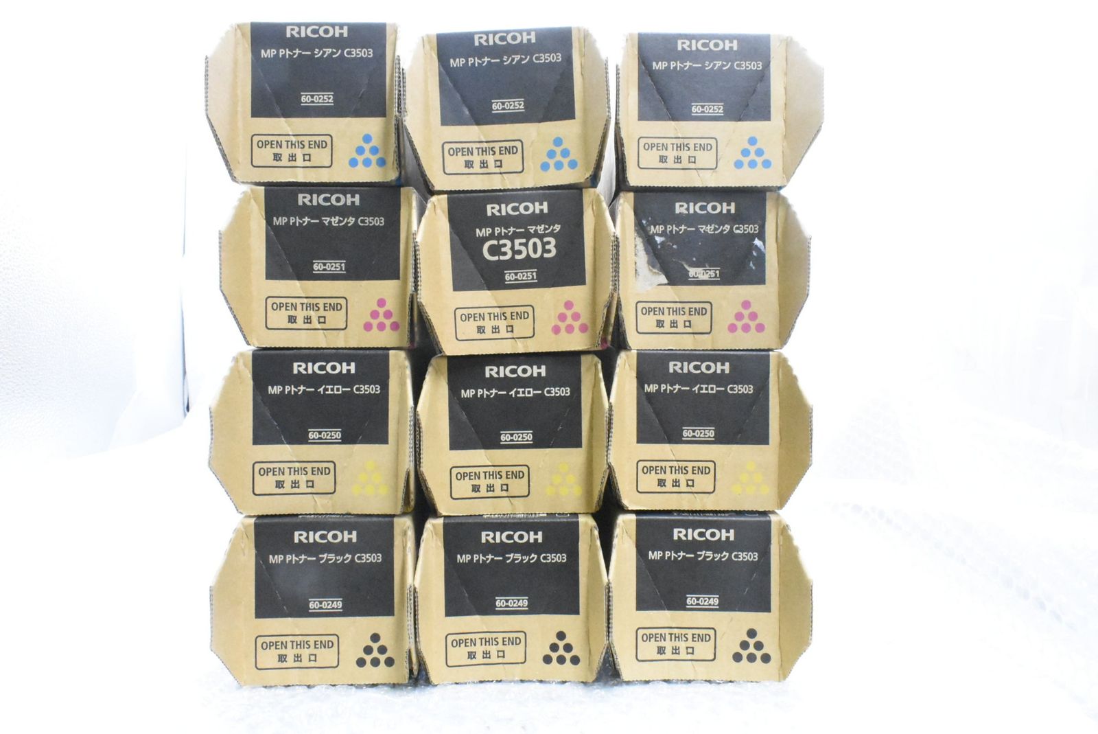RICOH 純正 トナー C3503 4色12本 シアン マゼンタ イエロー ブラック×各3 リコー IT98T014B4QO-D-N22-byebye