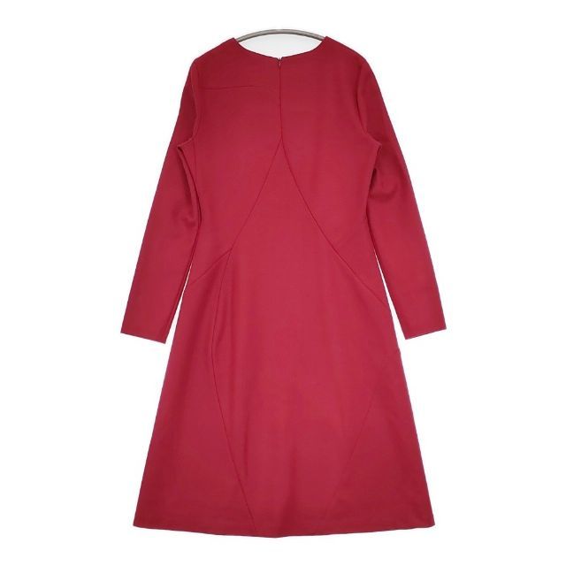 JIL SANDER 切替 フ ウールドレス イタリア製 ワンピース レッド レディース ジルサンダー 5-1020T∞