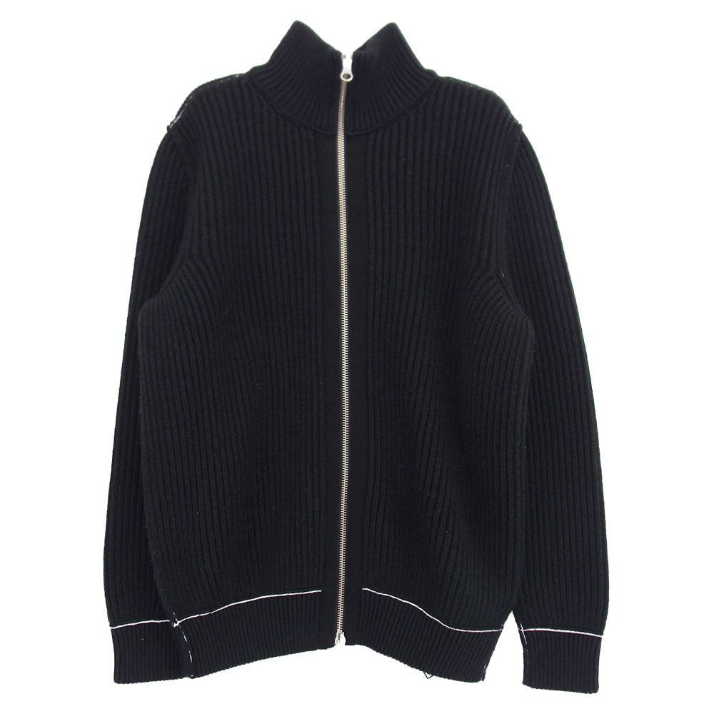 MAISON MARGIELA メゾンマルジェラ 21AW S62GP0047 MM6 エムエムシックス ドライバーズニット フルジップ カーディガン ブラック系 S