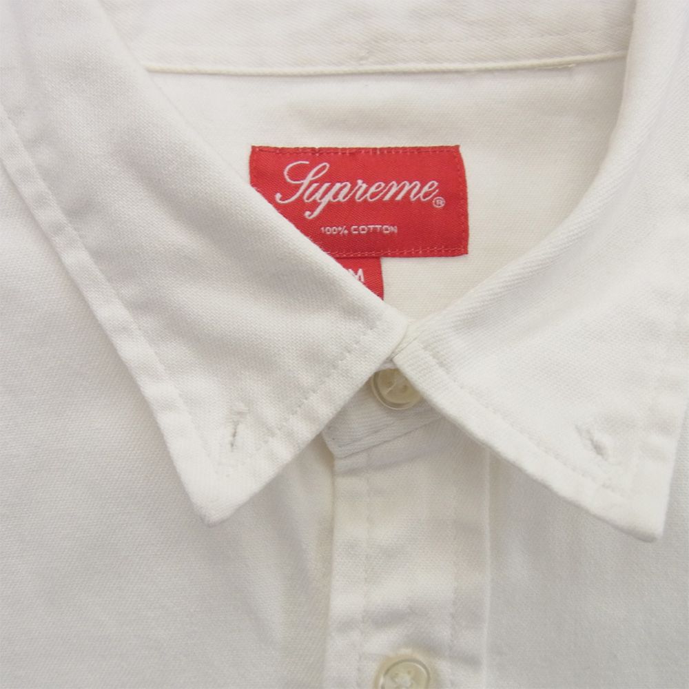 ホワイト ボタンダウンシャツ 赤いロゴ刺繍 Vivienne westwood