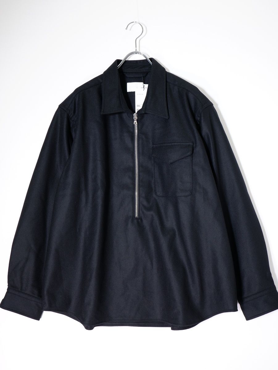 SOPHNET.ソフネット 2025AW LIGHT MELTON WOOL HALF-ZIP SHIRTライトメルトンウール ハーフジップシャツ SPNT-252003 2 MSHA79830