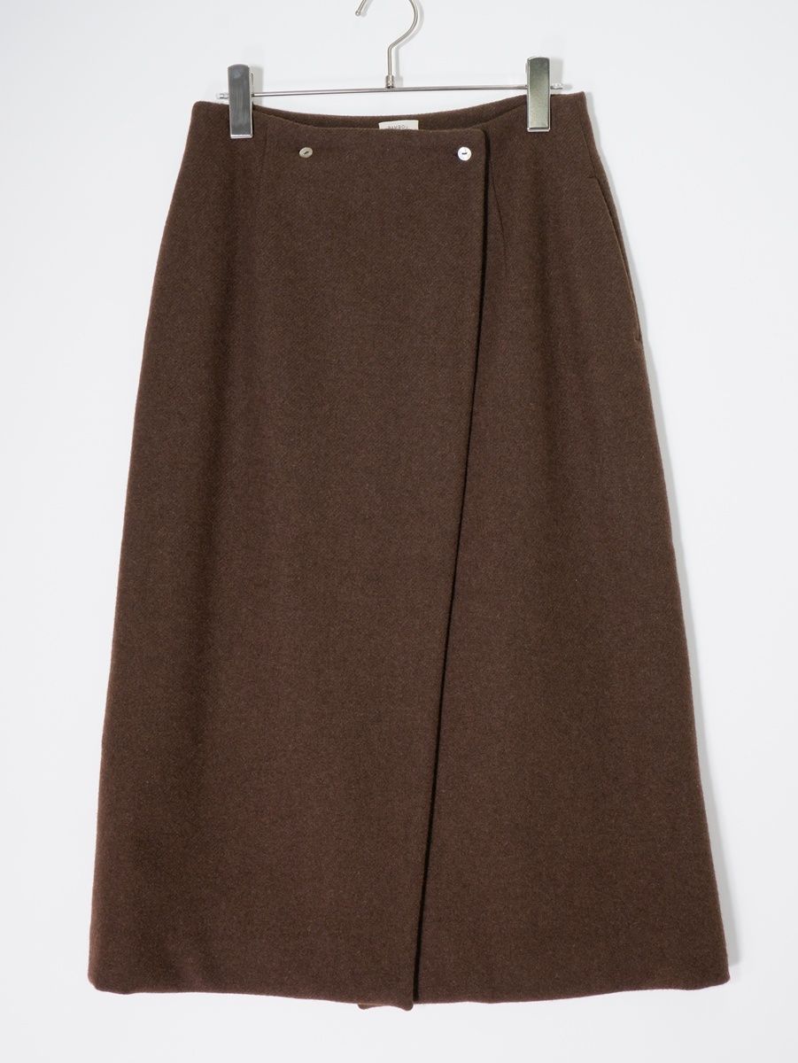 BAMBOU ROGER KWONGバンブーロジャークォン Jupe Chataigne ヤクウール ラップスカート 36 LSKA79757