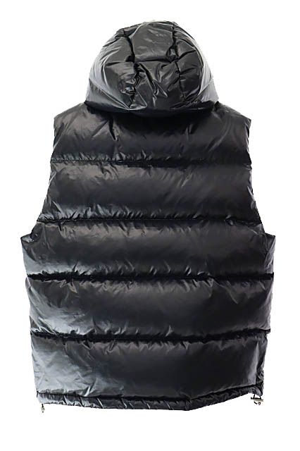 アベイシングエイプ A BATHING APE LINE CAMO DEBOSSED NYLON DOWN VEST ライン カモ デボス 総柄 ロゴ ナイロン ダウン ベスト 001DNK801306M L 黒ブラック 251103