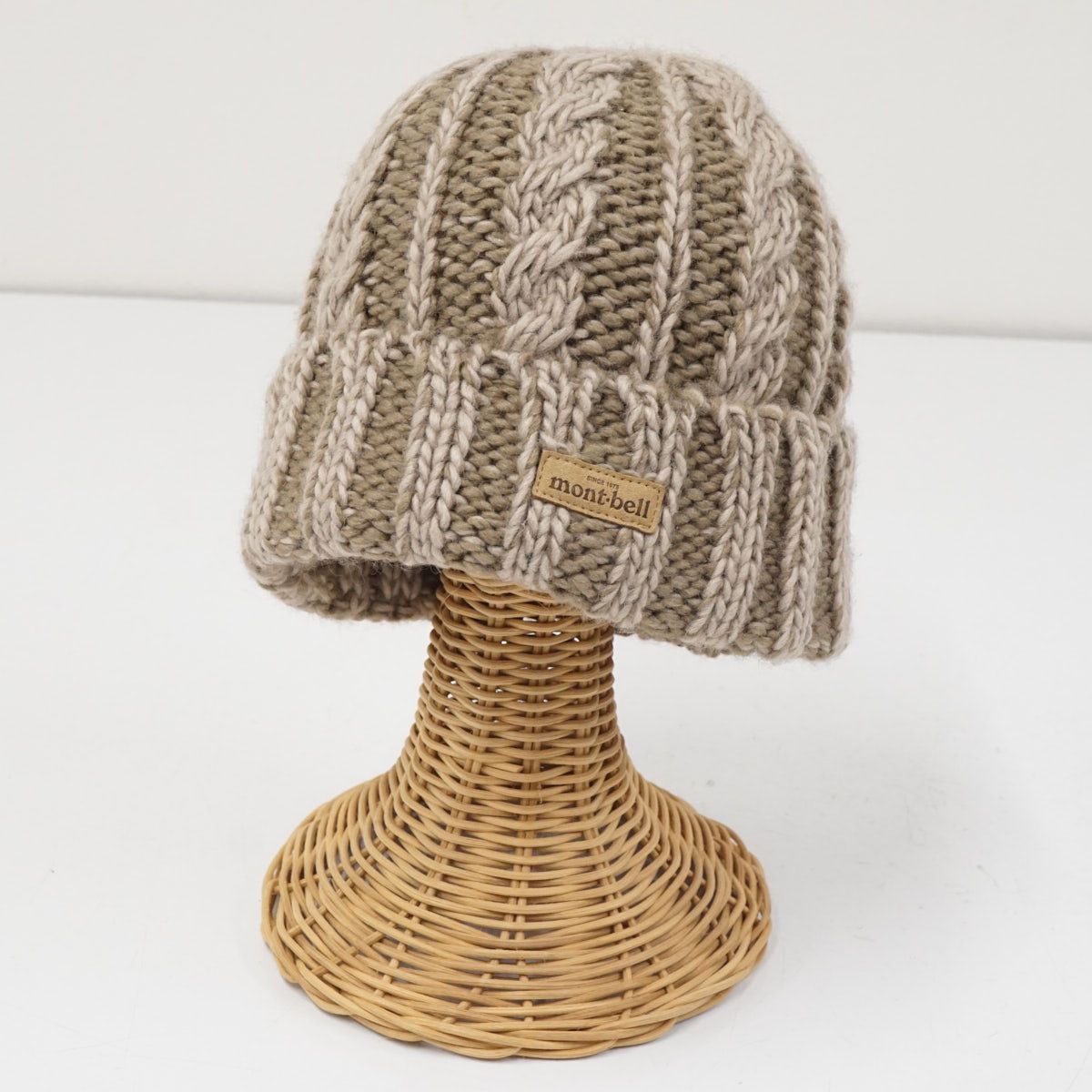 mont-bell モンベル ローゲージ ニットキャップ #3 USED美品 タン