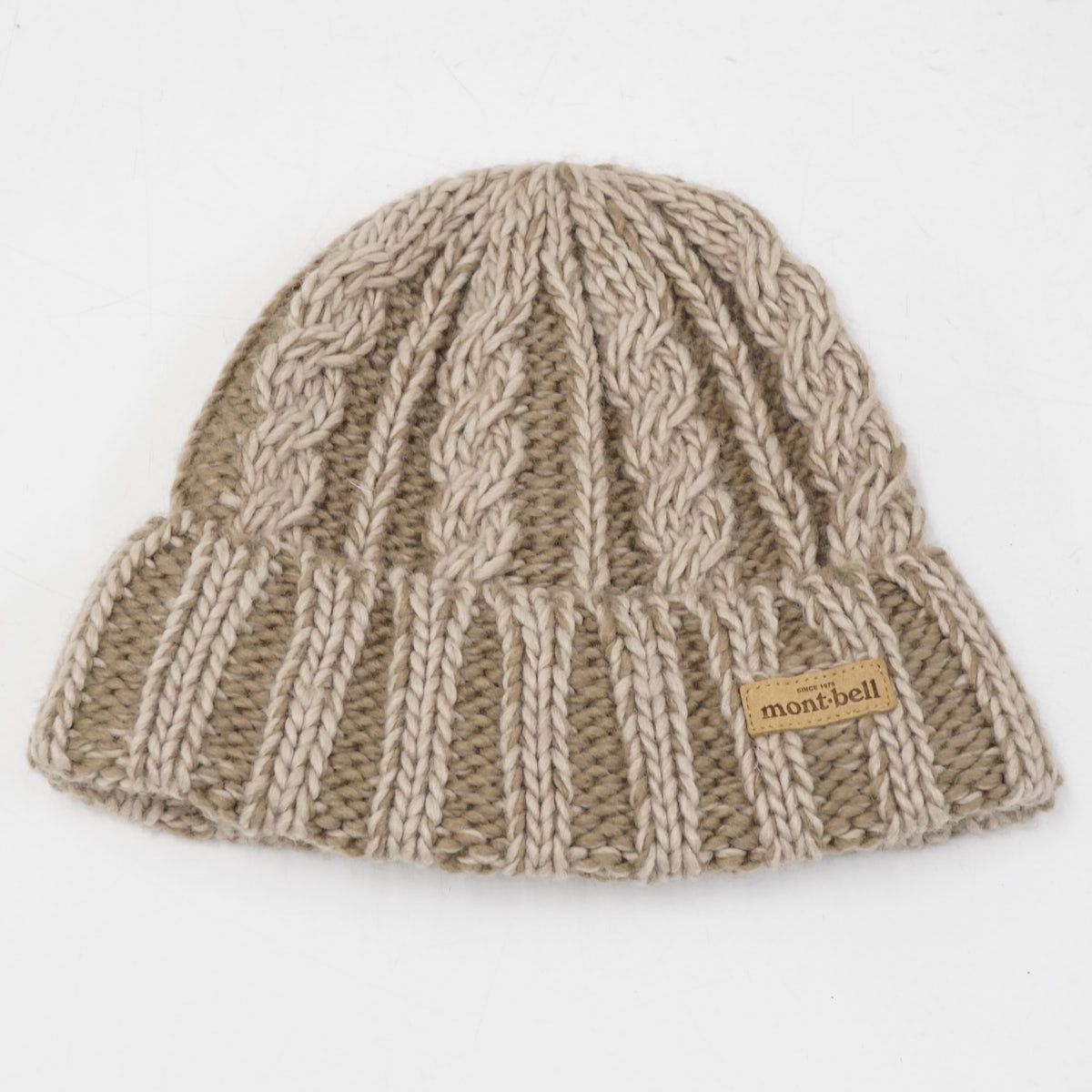 mont-bell モンベル ローゲージ ニットキャップ #3 USED美品 タン