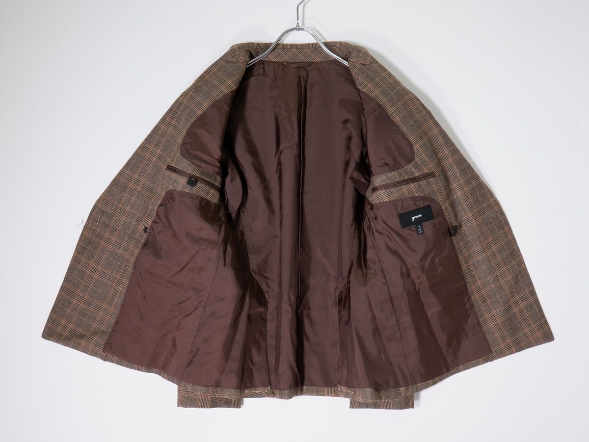 ウールカシミヤ セミダブルチェックジャケット