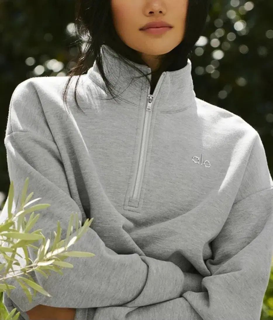 R起毛ハーフジップアコールレイ グレ xsサイズ