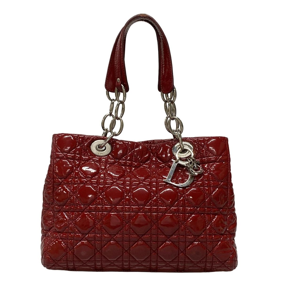 DIOR ChristianDior ディオール クリスチャンディオール トートバッグ レディディオール レッド チェーンショルダー レザー