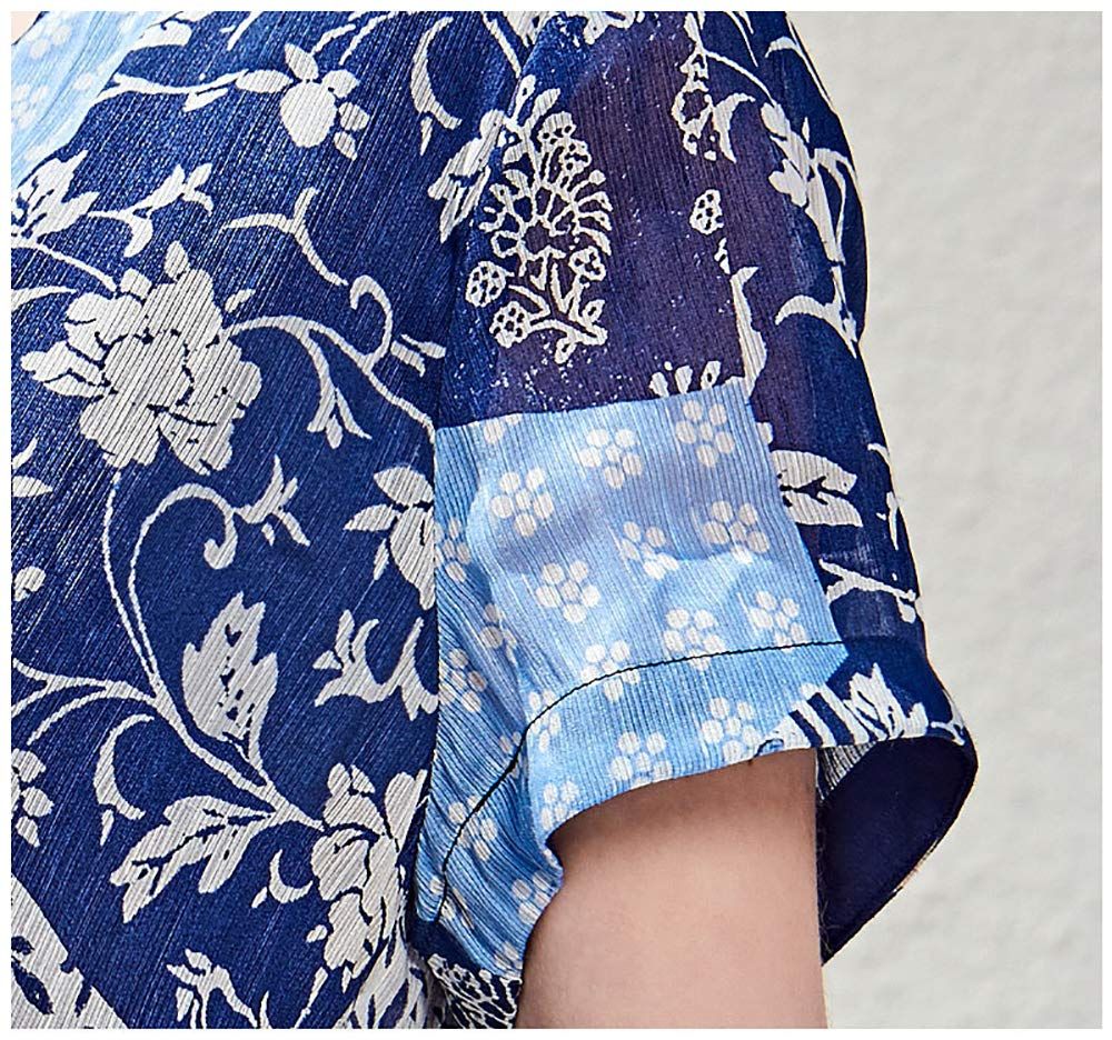 半袖 Vネックドレス