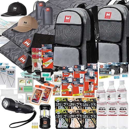 HIH 防災リュック 防災グッズ 防災セット 2人用 福島県企業が開発 デザイナーズヘルメット ハザードリュック 二人用 Special Edition シュラフ ボウメット 付き
