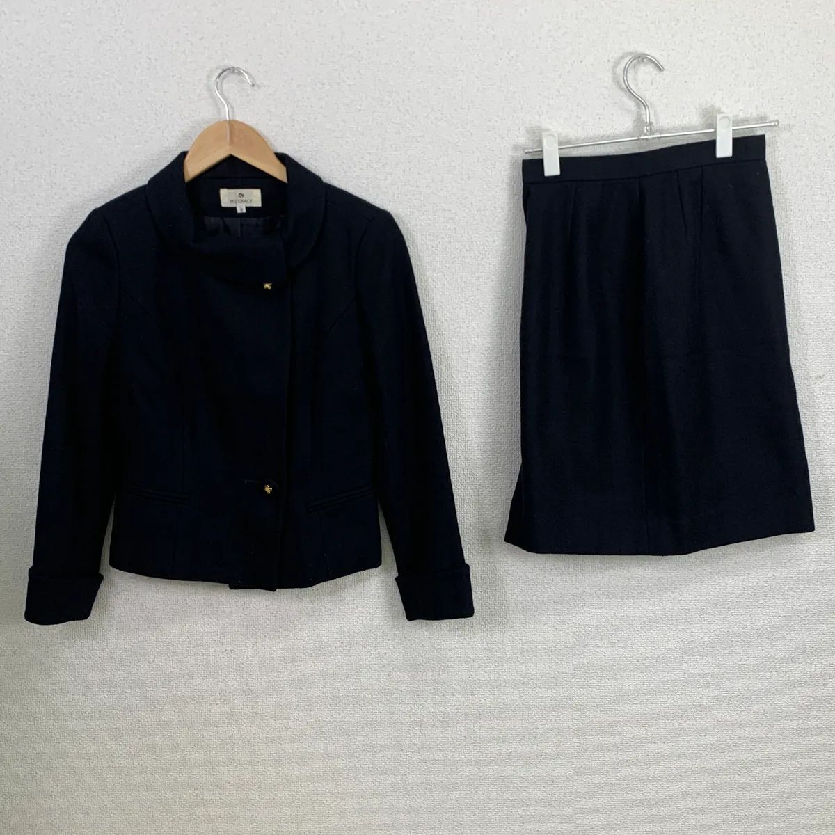 M S GRACY エムズグレイシー ウールアンゴラ混セットアップ ジャケット&スカート フォーマル 入卒式 セレモニー レトロ 20251024-0014