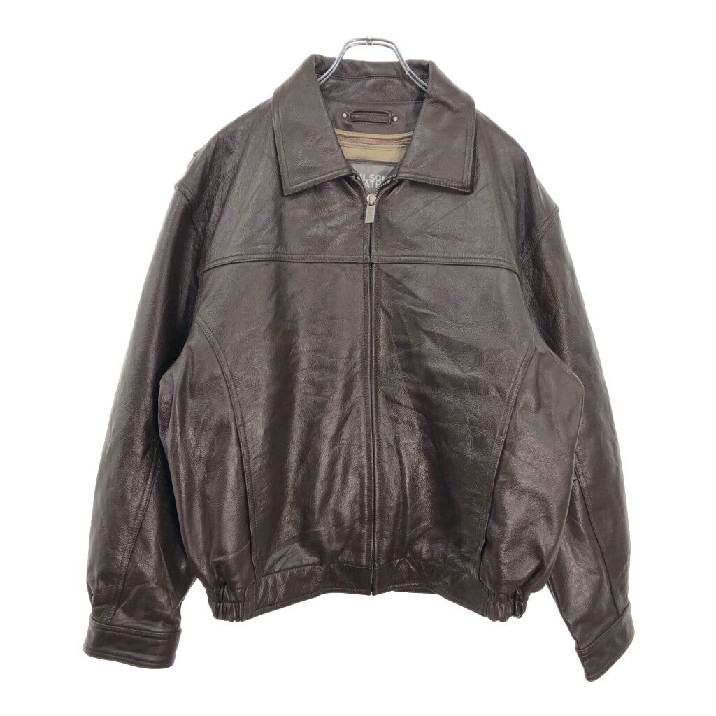 WILSONS LEATHER ウィルソンズレザー フライトレザージャケット ミリタリー ブラウン メンズ L 古着 V 6872