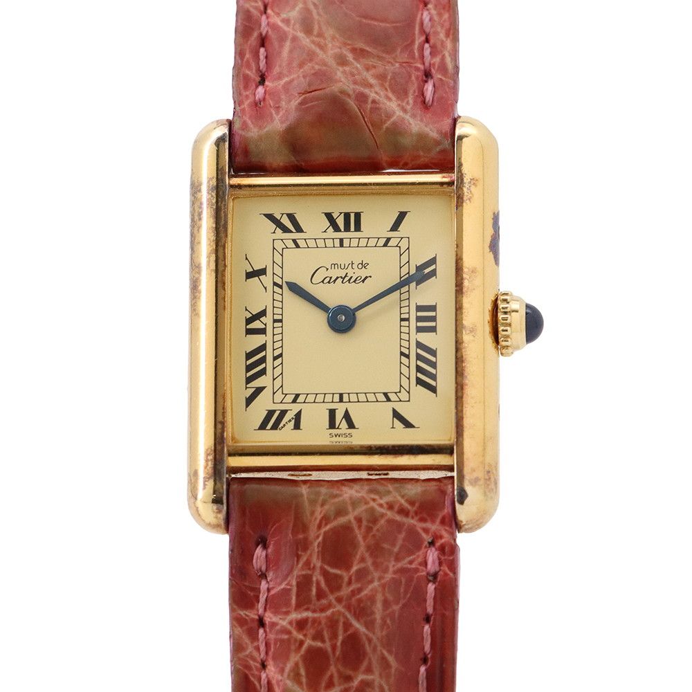 カルティエ マストタンク SM Cartier 腕時計 アイボリー文字盤