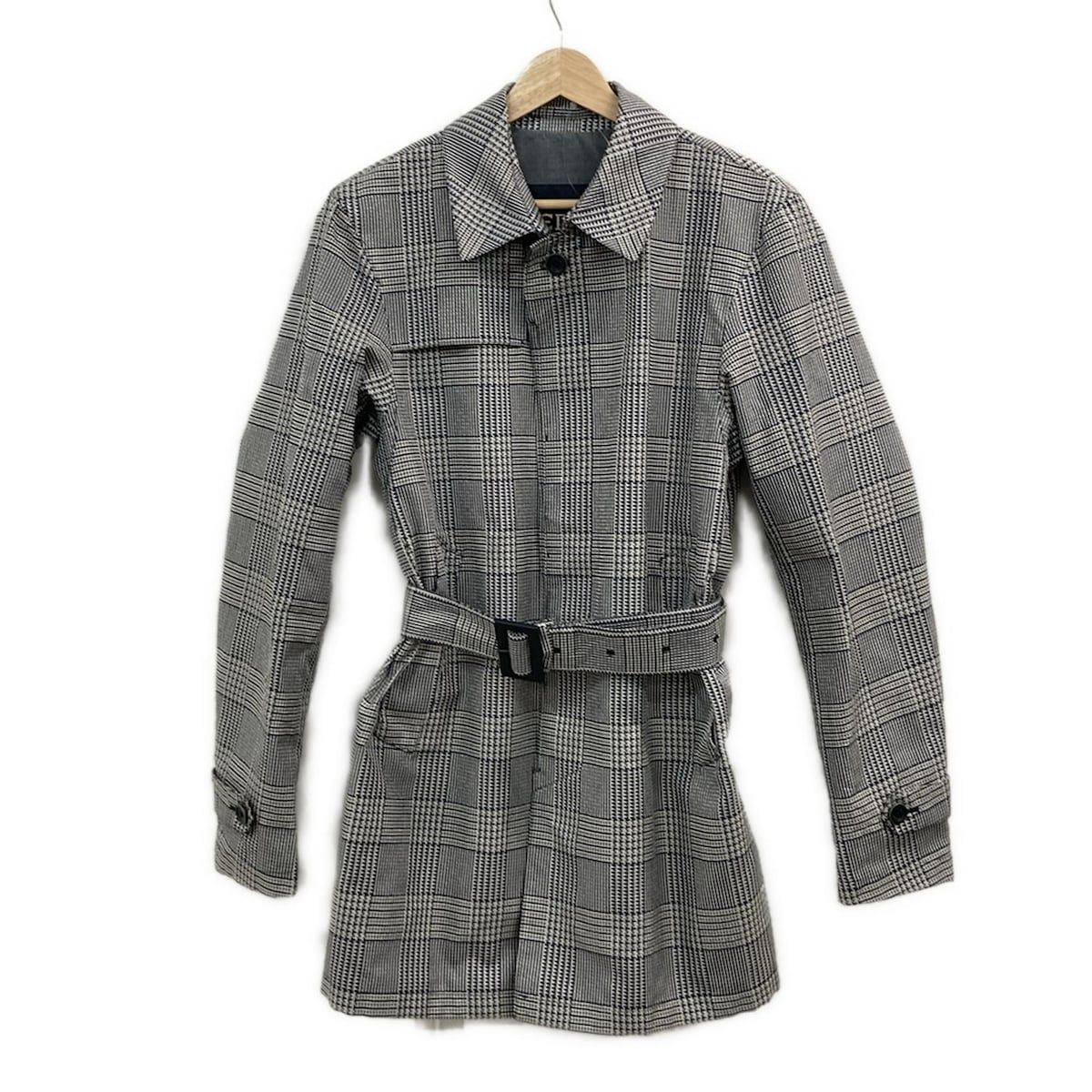 HERNO ヘルノ コート サイズ48 M メンズ - ライトグレー×ダークネイビー 長袖 チェック柄 春 秋