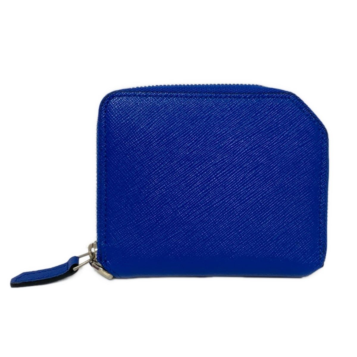 L arcobaleno ラルコバレーノ 財布 - ブルー コンパクト財布 ラウンドファスナー レザー