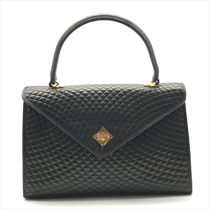 BALLY バリー ハンド バッグ キルティング ブラック トップハンドル レザー ゴールド金具 レディース フォーマル ブランド k6795