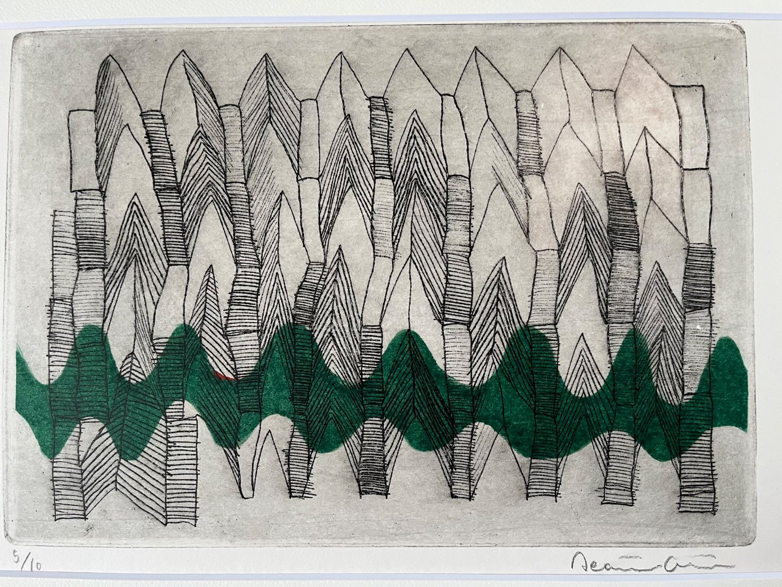 銅版画 超 10枚 エディション番号あり 直筆サインあり エッチング 額入り ジニー キム