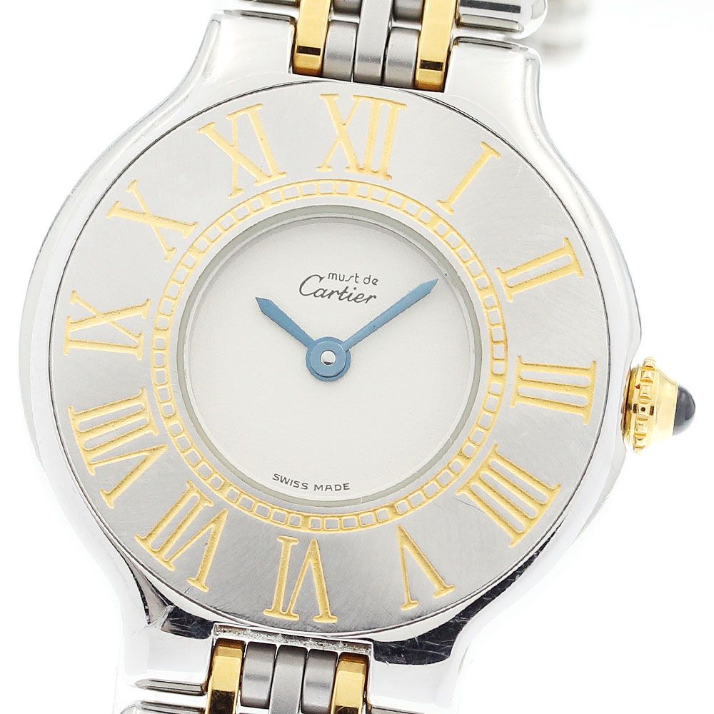 カルティエ CARTIER W10051F4 マスト21 クォーツ レディース箱 保証書付き_916668