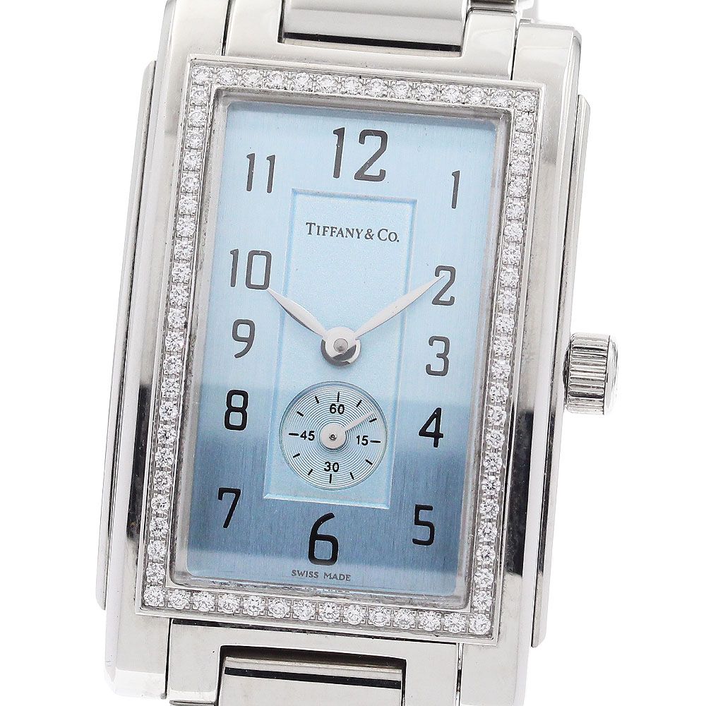 ティファニー TIFFANY-Co. グランド レクタンギュラー スモールセコンド ダイヤベゼル クォーツ レディース _916776