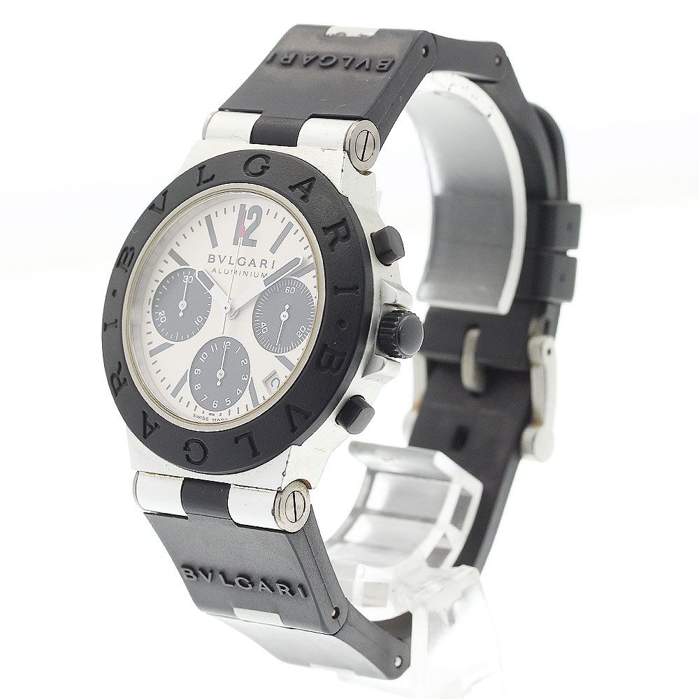  ブルガリ BVLGARI AC 38 TA アルミニウム デイト クロノグラフ 自動巻き メンズ保証書付き_916849 自動巻き時計 腕時計(アナログ)