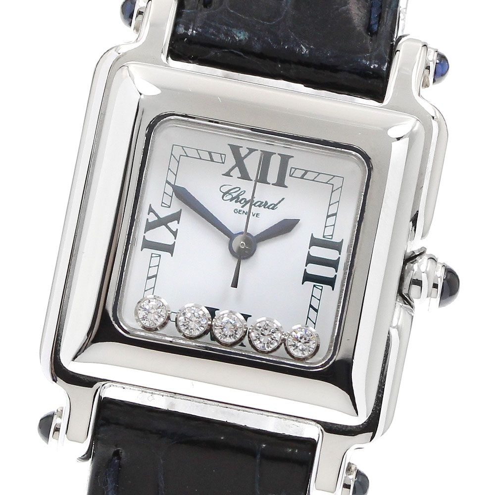 ショパール Chopard 27 8892-23 ハッピースポーツ スクエア 5Pダイヤ クォーツ レディース _916908